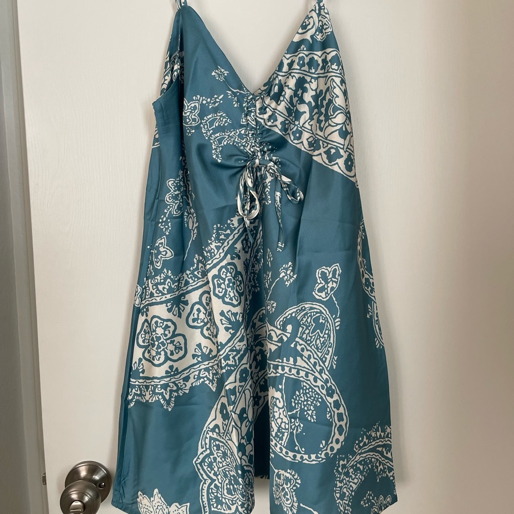 spaghetti strap satin dress